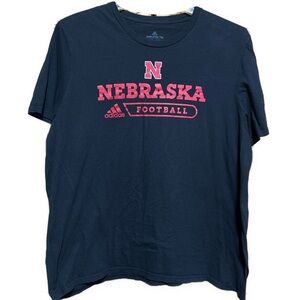 Men’s 2XL Adidas Amplifier Black & Red Nebraska Football Short Sleeve T-shirt